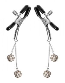 Rhinestone Nipple Clamps Jewel Square Clear