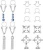 5Pairs Fake Nipple Rings for Women Men Adjustable Shield Rings with Bell Surgical Nipple Clamp Rings Non Piercing Nipple Rings Dangles Clip On Fake Ni