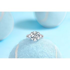 1Elegant Radiance - A Fashionable And Luxurious Jewelry Piece Set With 5-carat Moissanite S925 Sterling Silver And Platinum-plated Diamond Prohib (Option: No5)