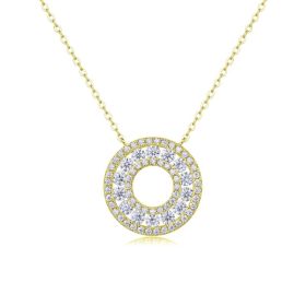 1Reciprocating - A Fashionable And Luxurious Diamond Jewelry Pendant Set With Moissanite S925 Sterling Silver Prohibit Tk Sales (Option: Golden)