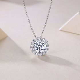 1Legend Of The Starry Night - A Fashionable And Luxurious Diamond Jewelry Pendant Set With 2-carat Moissanite S925 Sterling Silver And Platinum P (Option: 2carat)