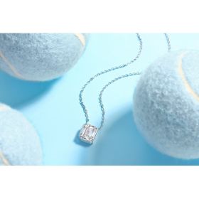 1The Brilliance In A Small Space - A Fashionable Jewelry Pendant Set With Moissanite S925 Sterling Silver And Platinum-plated Diamond, Moissanite (Option: Including chain)
