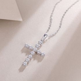 1Entrusted - A Fashionable And Luxurious Diamond Jewelry Pendant Set With Moissanite S925 Sterling Silver Prohibit Tk Sales (Option: Platinum color)