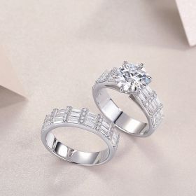 1Vanilla - A Fashionable And Luxurious Jewelry Piece Set With 3-carat Moissanite S925 Sterling Silver And Platinum-plated Diamond Prohibit Tk Sal (Option: No5)