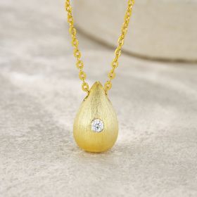 1Dreamy Water Drop - A Trendy Diamond Jewelry Necklace Pendant Set With 1-carat Moissanite S925 Sterling Silver And Gold Plating Prohibit TikTok (Option: Matte)