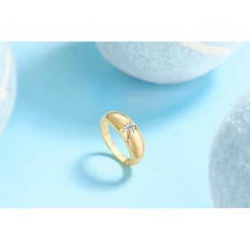 1Eight-prong Radiance - A Fashionable And Luxurious Jewelry Piece Set With Moissanite S925 Sterling Silver And Gold-plated Diamond Prohibit Tk Sa (Option: No5)