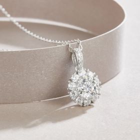 1Blossom - A Fashionable And Luxurious Diamond Jewelry Pendant Set With 1-carat Moissan Diamond S925 Sterling Silver And Platinum Plating Prohibi (Option: 1carat)