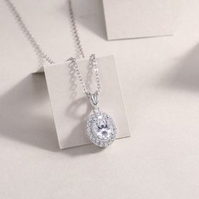 1Infinite - A Fashionable And Luxurious Diamond Jewelry Pendant Set With Moissanite S925 Sterling Silver And Platinum Plating Prohibit TikTok sal (Option: Including chain)