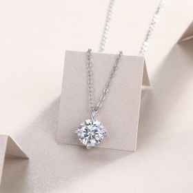 1Round And Smooth - A Fashionable And Luxurious Diamond Jewelry Piece Set With 2-carat Moissan Diamonds, S925 Sterling Silver And Platinum-plated (Option: 2carat)