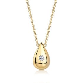 1Dreamy Water Drop - A Trendy Diamond Jewelry Necklace Pendant Set With 1-carat Moissanite S925 Sterling Silver And Gold Plating Prohibit TikTok (Option: Mirror)