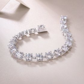 1About Time Luxury Fashion Mossan Diamond S925 Silver Bracelet Comparable To Natural Diamonds Prohibit Tk Sales (Option: Fifty cents)