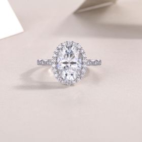 1Bright Moon - A Fashionable Diamond Jewelry Piece Set With Moissanite S925 Sterling Silver And Platinum-plated Diamond Ring Prohibit Tk Sales (Option: No5)