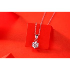 Breeze Dance - Affordable Diamond Jewelry Necklace Pendant Set With 1-carat, 2-carat And 3-carat Moissan Diamonds, S925 Sterling Silver And Plati (Option: 1carat)