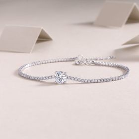 1Dawn Luxury Fashion Mossan Diamond S925 Silver Bracelet Prohibit Tk Sales (Option: Bracelet)
