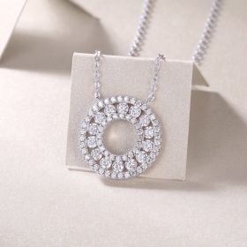 1Reciprocating - A Fashionable And Luxurious Diamond Jewelry Pendant Set With Moissanite S925 Sterling Silver Prohibit Tk Sales (Option: Platinum color)