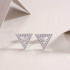 1Unique - Set With Moissanite S925 Sterling Silver And Platinum-plated Stud Earrings, Fashionable, Trendy And Affordable Jewelry Prohibit Tk Sale (Option: A pair)