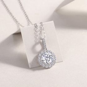 1Dandelion - A Fashionable And Luxurious Diamond Jewelry Pendant Set With 2-carat Moissan Diamonds, S925 Sterling Silver And Platinum Plating Pro (Option: 2carat)