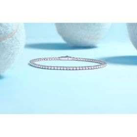 1One Of A Kind Luxury Fashion Mosan Diamond Silver Jewelry Comparable To Natural Diamond Bracelet Prohibit Tk Sales (Option: 19cm)