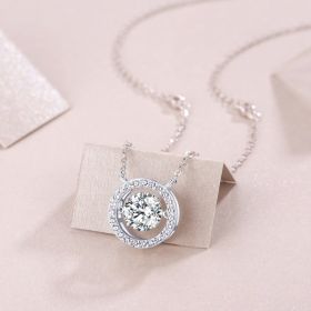 1Mobius - A Fashionable And Luxurious Diamond Jewelry Piece Set With 1-carat Moissanite S925 Sterling Silver And Platinum-plated Pendant Prohibit (Option: 1carat)