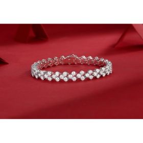 1Kanong Luxury Fashion Mossan Diamond S925 Silver Bracelet Prohibit Tk Sales (Option: 165mm)