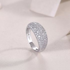 1Moonlit Night Stars - A Fashionable Diamond Jewelry Piece Set With Moissanite S925 Sterling Silver And Platinum Diamond Ring Prohibit Tk Sales (Option: No5)