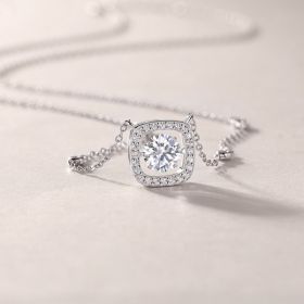 1Sweet - A Fashionable And Luxurious Diamond Jewelry Pendant Set With 1-carat Moissanite S925 Sterling Silver And Platinum Plating Prohibit Tk Sa (Option: 1carat)