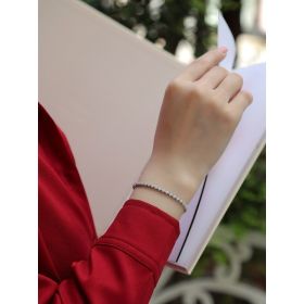 1Starlight Luxury Fashion Mosan Diamond S925 Silver Bracelet Prohibit Tk Sales (Option: 165mm)