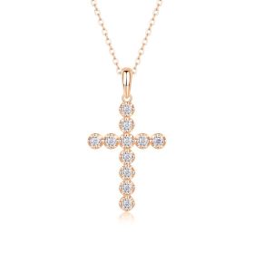 1Entrusted - A Fashionable And Luxurious Diamond Jewelry Pendant Set With Moissanite S925 Sterling Silver Prohibit Tk Sales (Option: Rose gold)