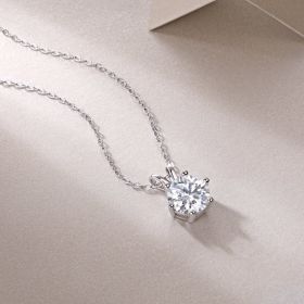 1Romantic Mark - A Fashionable And Luxurious Diamond Jewelry Pendant Set With 2-carat Moissanite S925 Sterling Silver Prohibit Tk Sales (Option: Platinum color)