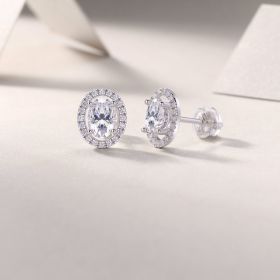 1Phantom Night - Fashionable And Luxurious Diamond Jewelry Set With Moissanite S925 Sterling Silver And Platinum-plated Stud Earrings Prohibit Tk (Option: A pair)