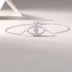 1Wishing Elf Luxury Fashion Mosan Diamond S925 Silver Bracelet Prohibit Tk Sales (Option: Bracelet)