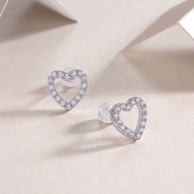 1From The Heart - Fashionable, Trendy And Affordable Jewelry With Moissanite S925 Sterling Silver And Platinum-plated Stud Earrings Prohibit TikT (Option: A pair)
