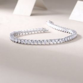 1Mark Luxury Fashion Mosan Diamond S925 Silver Bracelet Comparable To Natural Diamonds Prohibit Tk Sales (Option: 165mm)
