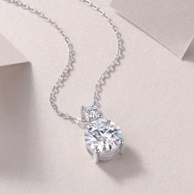 1Jazz Manor - A Fashionable And Luxurious Diamond Jewelry Piece Set With 3-carat Moissanite S925 Sterling Silver And Platinum-plated Pendant Proh (Option: 3carat)