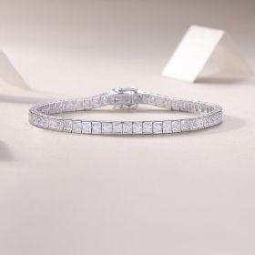 1Time Tunnel Luxury Fashion Mosan Diamond S925 Silver Necklace Comparable To Natural Diamonds Prohibit Tk Sales (Option: 165mm)