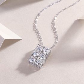 1Grand Round - A Fashionable And Luxurious Diamond Jewelry Piece Set With 0.5-carat And 0.3-carat Moissan Diamonds, S925 Sterling Silver And Plat (Option: Half a carat)