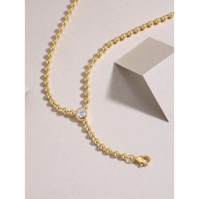 1Time Interlaced - A Trendy Diamond Jewelry Necklace Pendant Set With 0.5-carat Moissanite S925 Sterling Silver And Gold Plating Prohibit TikTok (Option: 50points)