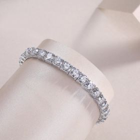 1Gravitation Luxury Fashion Mossan Diamond S925 Silver Bracelet Prohibit Tk Sales (Option: 165mm)