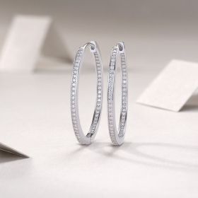 1Moon Sea - Fashionable And Luxurious Diamond Jewelry Set With Moissanite S925 Sterling Silver And Platinum-plated Stud Earrings Prohibit Tk Sale (Option: A pair)