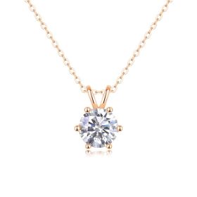 1Romantic Mark - A Fashionable And Luxurious Diamond Jewelry Pendant Set With 2-carat Moissanite S925 Sterling Silver Prohibit Tk Sales (Option: Rose gold)