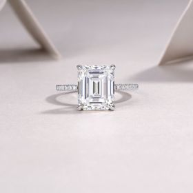1Iridescence City - Fashionable Diamond Jewelry Set With Moissanite S925 Sterling Silver And Platinum Diamond Ring Prohibit TikTok sales (Option: No5)