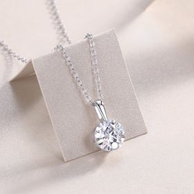1Star - A Fashionable And Luxurious Diamond Jewelry Pendant Set With 2-carat Moissan Diamond S925 Sterling Silver And Platinum Plating Prohibit T (Option: 2carat)