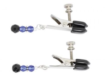 Blue Beaded Clamps With Broad Tip Nipple Clamps Blue (SKU: TCN-SPF-101)