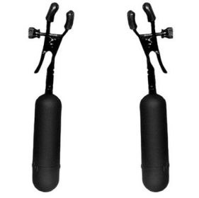 Cordless Vibrating Nipple Clamp Black Adjustable (SKU: TCN-PD3927-23)