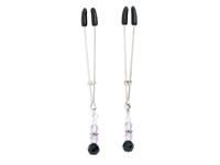Purple Beaded Nipple Clamps With Tweezer Tip - Purple (SKU: TCN-1990-106)
