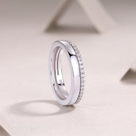 1Double Ring Shadow - A Fashionable And Luxurious Jewelry Piece Set With Moissanite S925 Sterling Silver And Platinum-plated Diamond Prohibit Tk (Option: No5)