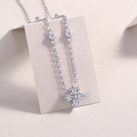 1Radiant Star - A Fashionable And Luxurious Diamond Jewelry Pendant Set With Moissanite S925 Sterling Silver And Platinum Plating Prohibit TikTok (Option: Including chain)
