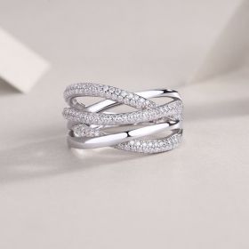 1Brilliant Interweaving - A Fashionable And Luxurious Jewelry Accessory Set With Moissanite S925 Sterling Silver And Platinum-plated Diamond Proh (Option: No5)
