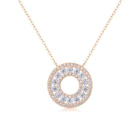1Reciprocating - A Fashionable And Luxurious Diamond Jewelry Pendant Set With Moissanite S925 Sterling Silver Prohibit Tk Sales (Option: Rose gold)