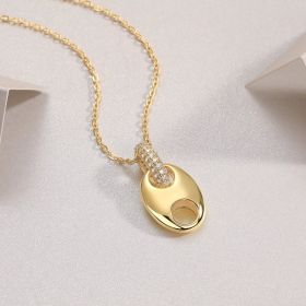 1Cloud Roll And Cloud Spread - A Fashionable And Trendy Diamond Pendant Necklace Set With Moissanite S925 Sterling Silver And Gold Plating Prohib (Option: 5g)